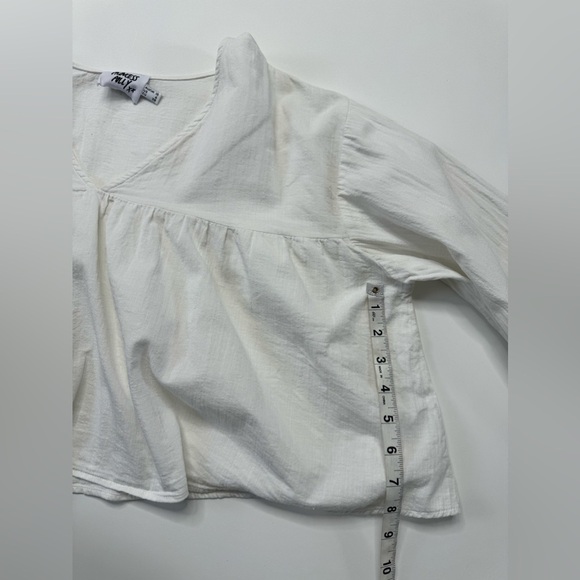 Princess Polly Aries White Cotton Empire Crop Top Size 6 - Picture 6 of 12